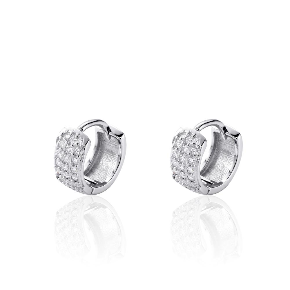 Bulk Jewellery Manufacturers Women 925 Sterling Silver Moissanite Huggie Earrings Chunky Mini Huggie Hoop Earrings
