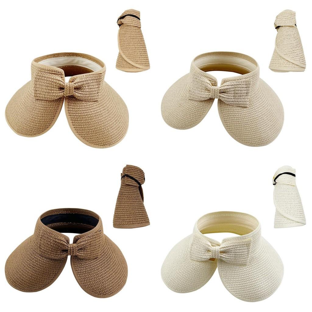 Summer Foldable Straw Hat With Wide Brim And Sunshade For Outdoor Beach Relaxation