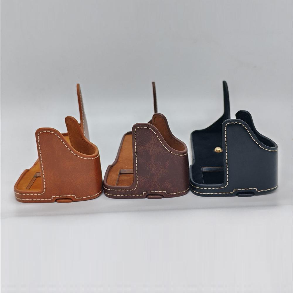 PU Leather Camera Half Case for Sony A7M4 A7R4 A7R5 Bottom Opening Body Cover