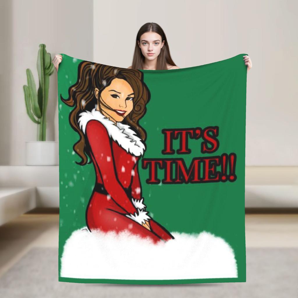 Mariah Carey Christmas Super Warm Blanket Camping Plush Throw Blanket Funny Home Decor Flannel Bedspread Sofa Bed Cover