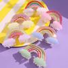 Clip Geometric Half-moon Shape Acrylic Women Hair Clip Cloud Rainbow Hair Claw Printing Hairpins