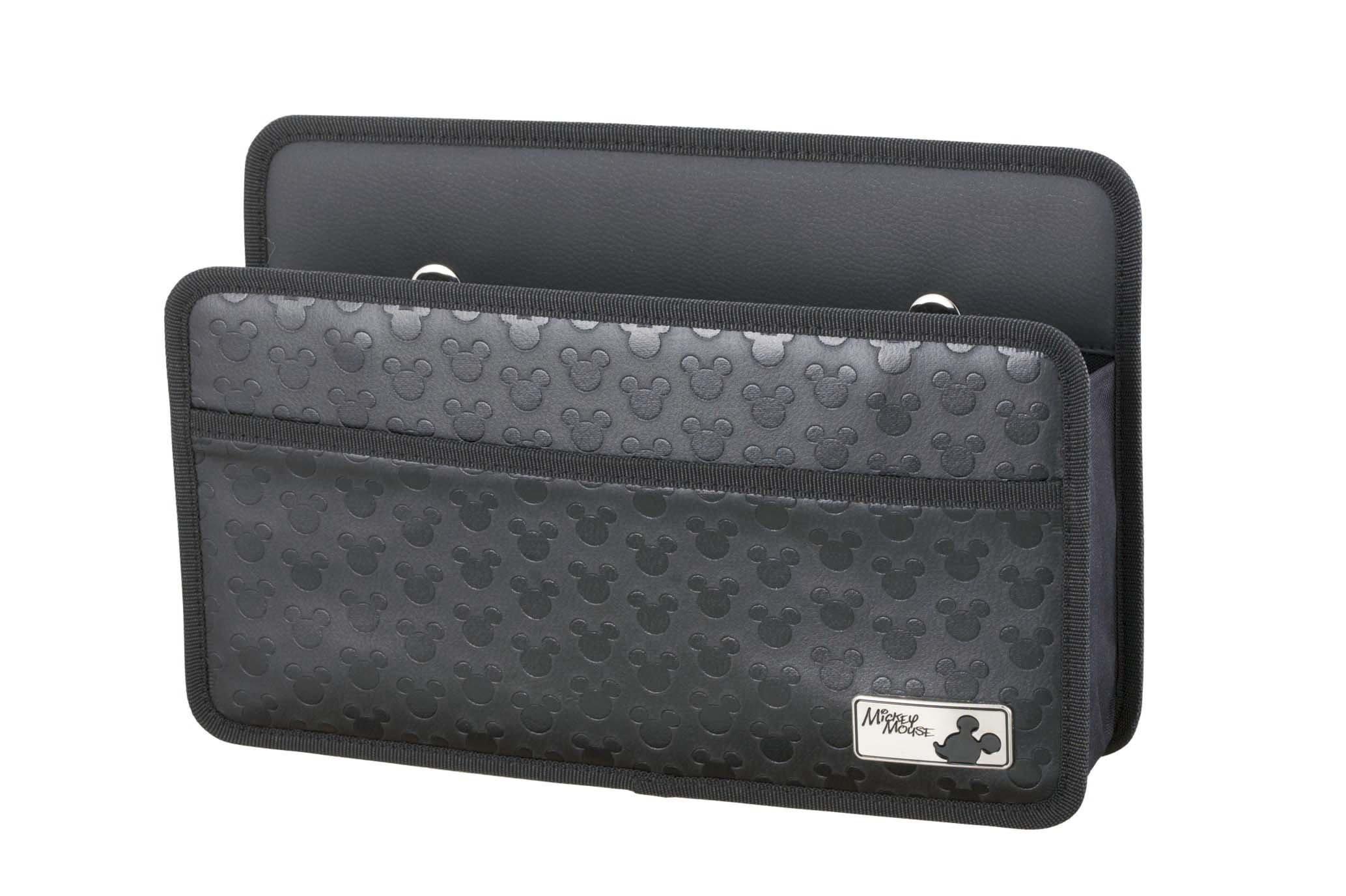 NAPOLEX Car Storage Rear Seat Disney Mickey Mouse Seat Back Black Cute and Cool Belt NAPOLEX Pocket, Only, Pocket, Leather-like Finish, Design,