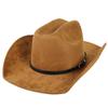 Beliebter europäischer und amerikanischer Stil Wildleder Western Cowboyhut für Männer und Frauen einfacher und modischer Hut mit breiter Krempe Jazzhut