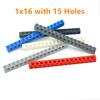 Non-Toxic Diy Building Blocks High-Tech 1X16 Perforated Brick 15 Holes 10Pcs Compatible Assembles Particles 3703 Parts Moc Long Beam Toys