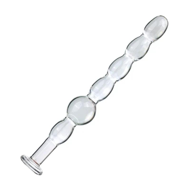 Glass anal plug, six kinds of beads, dual-purpose small dildo, anal plug, expansion after masturbation, adult sex toy