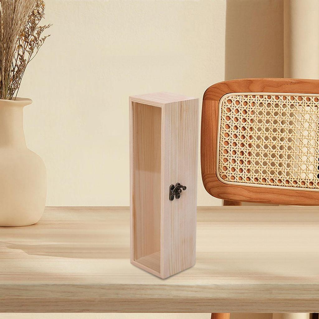 Elegant Unpainted Wooden Box for Storing Trinkets and Keepsakes