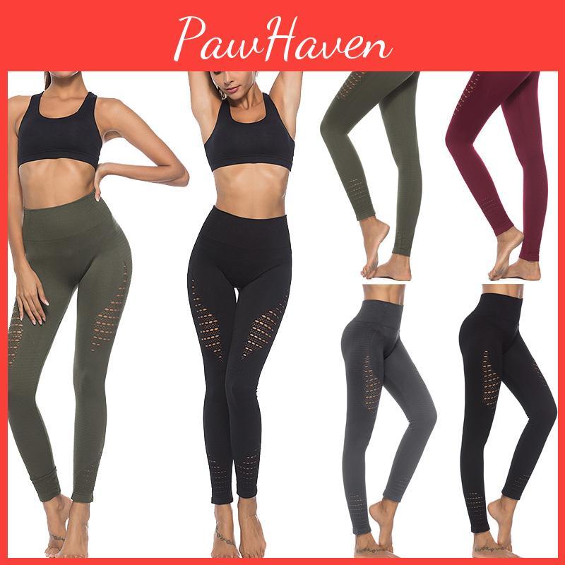 Women Push Up Yoga Leggings With High Waist Support And Hollow Design For Active Fitness