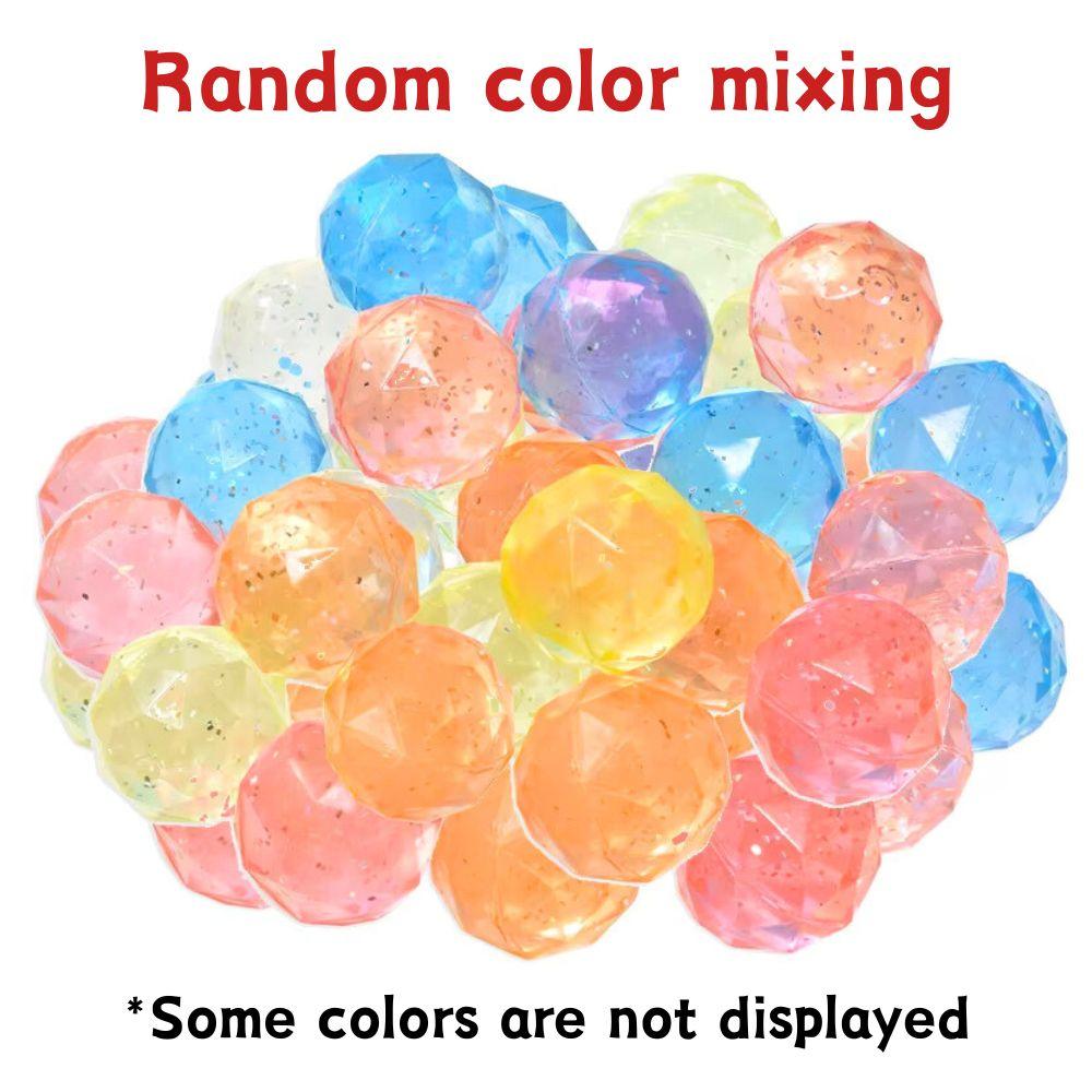 10/15/50/100pcs 25mm Rubber Bouncing Pet Toy Ball High Elasticity Mixing Colors Sparkling Birthday Party Game Prizes YMY
