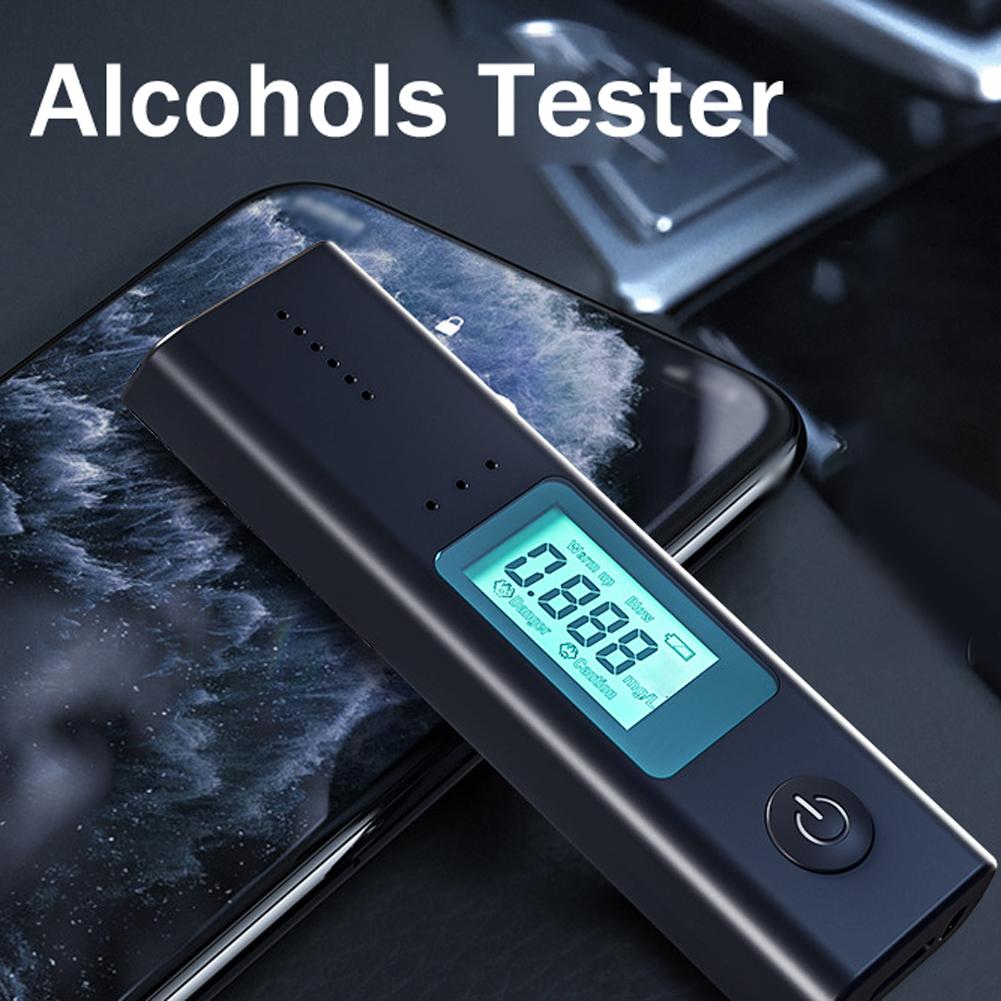 Portable Alcohols Detector Breath Tester Quick Response Alcohols Tester with LCD Display Screen Personals Home Party