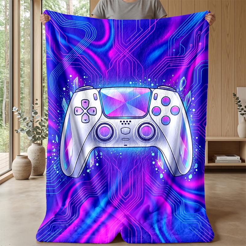 Futuristic Gaming Controller Theme blanket Lightweight Warm Flannel Blanket Decorative Throw Blanket for Home Decoration