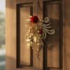 Hanging Floral Spray with Ornaments Cascading Decorative Branch Hanger Gleaming Holiday