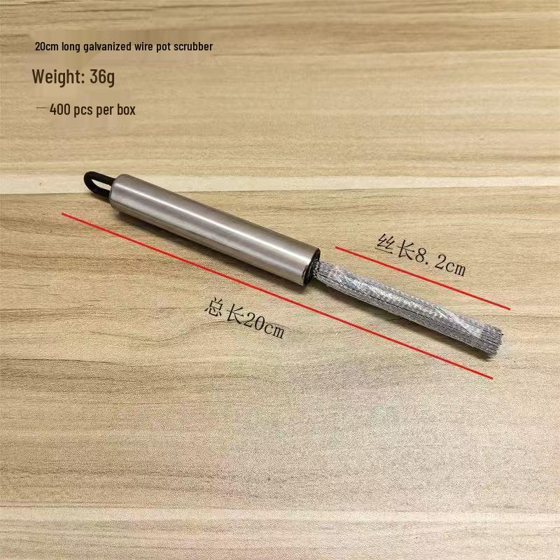 Stainless Steel Pot Brush with Handle - Durable Kitchenware and Dishwashing Tool