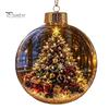 Sfere di Plastica Antirottura Ornamento Storia di Natale Luminoso, Mini Scena Festiva nella Sfera, Decorazioni Luminose Regalo Sfera Trasparente da Appendere all'Albero di Natale