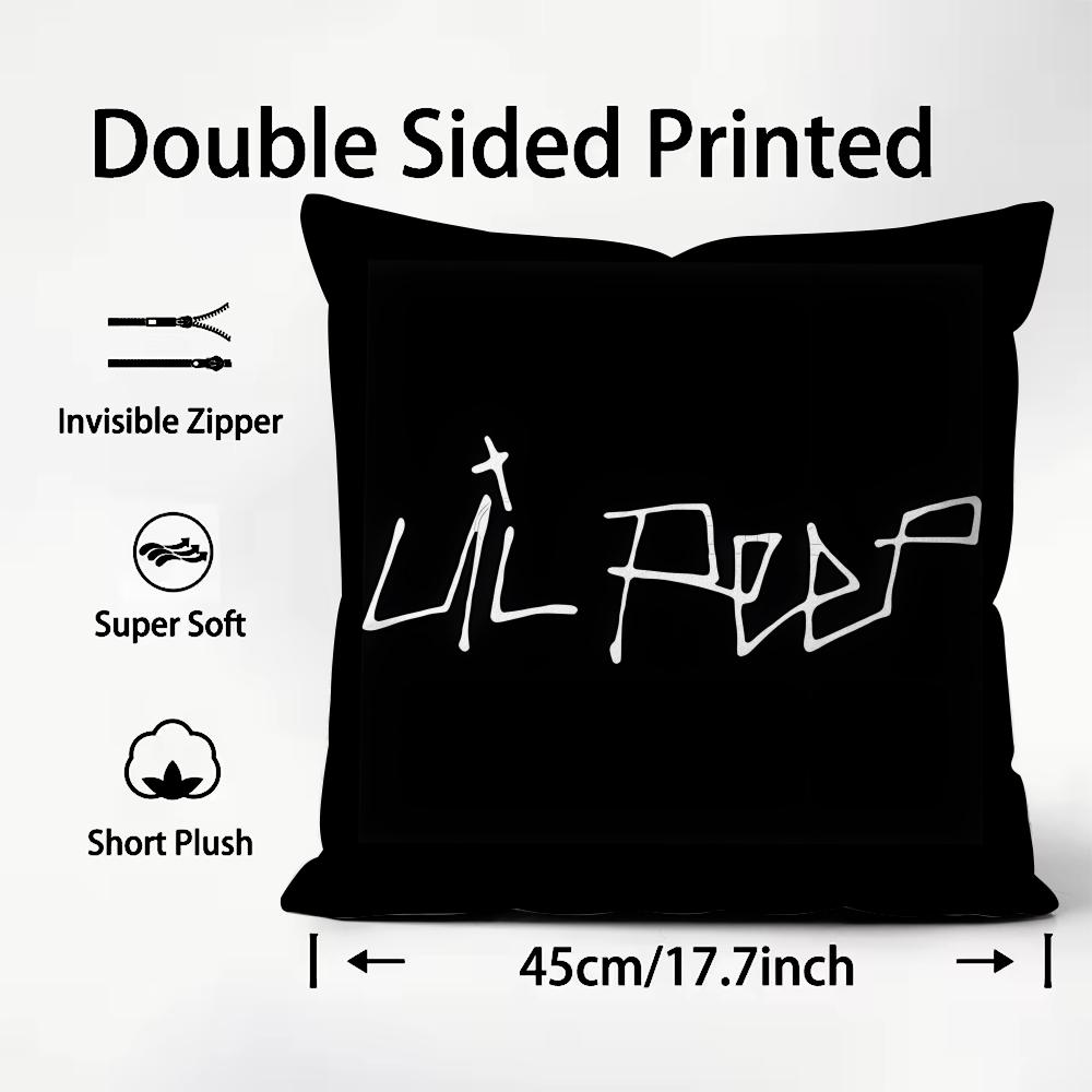 LLil PeepP HellS Boy Singer Cushion Cover Plush Fabric Soft DoubleSided Printed Sofa Warm Winter Home Child Gift Pillow Case