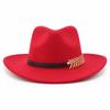 New Western Cowboy Hat Fashion Accessories One-word Wool Hat British Versatile Trend Cowboy Hat