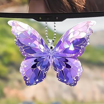 Cute Beautiful Girl Love Symbol Acrylic Flat Butterfly Exquisite Christmas Pendant Car Pendant