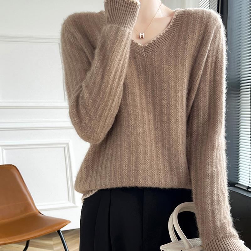 Dámský kašmírový svetr Qinghe kašmír 30% kašmír 70% vlna podzimní a zimní kašmírový svetr měkký a teplý