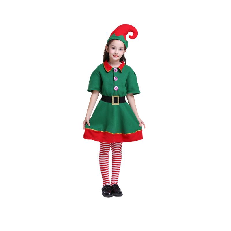 

Kid Elf Christmas Cosplay Costume Couple Outfit Fancy Dress Xmas Party Role Play Girl,180cm