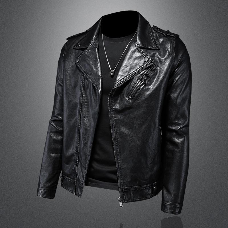 Und Neuer Stil Herren Freizeit Motorrad Lederjacke Oberbekleidung Slim Fit Mode Herren Ledermantel 8107