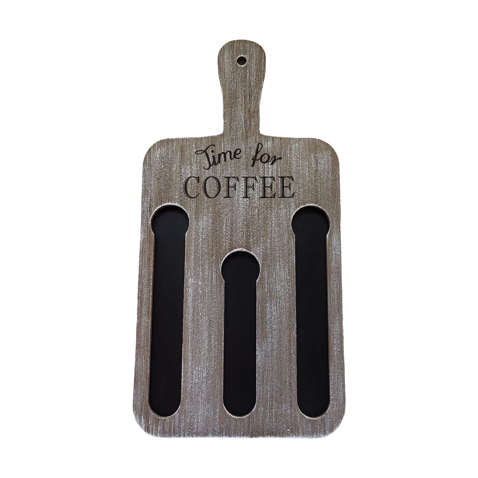 

Деревянный настенный держатель для кофейных капсул с ручкой, прямоугольный органайзер для хранения эспрессо, подставка для кухни или стены офиса серый