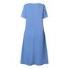 Casual Midi Dress for Women Beautiful Beach Dress Pleated O Neck Lady Clothes