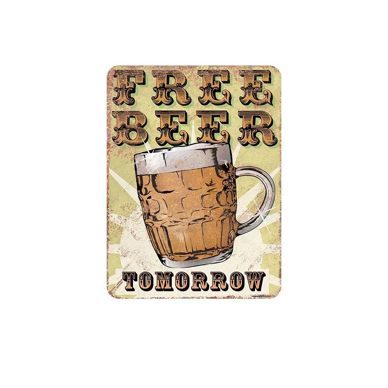 Beer Cheers Tin Sign Vintage Wall Plate Painting Decor Bar Pub Restaurant Kitchen Pin Up Metal Signs Crafts Decorative Plaques