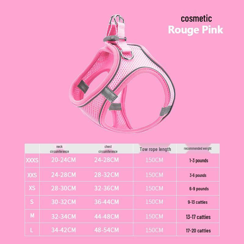 Reflective Vest-Style Pet Harness and Leash Combo