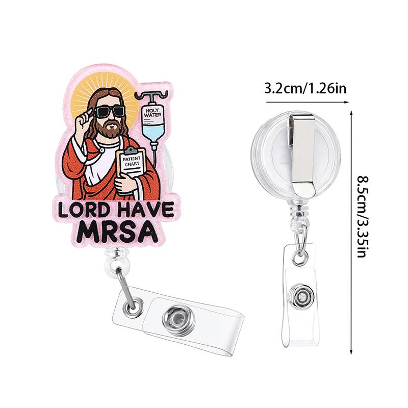 

Lord Have MRSA Funny Nurse Badge Reel, Cute Retractable ID Medical Badge Holder, Name Tag Pediatric Work Badge Buddy, Nurse Gift різнокольоровий