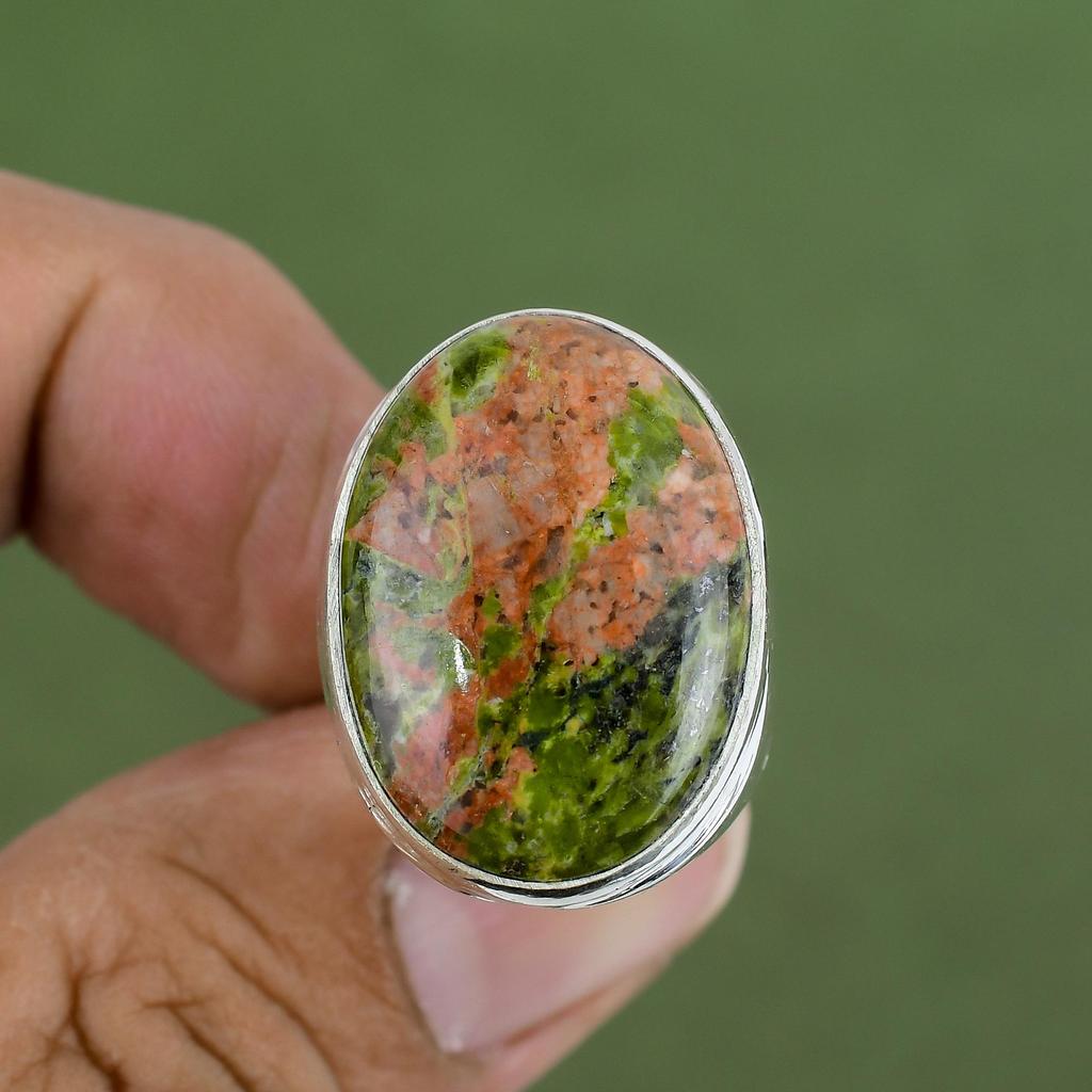 Unakite Ring 925 Sterling Silver Rings Handmade Birthstone Jewelry Natural Gemstone Ring Gifts For Her Statement Ring Available In Ring Size