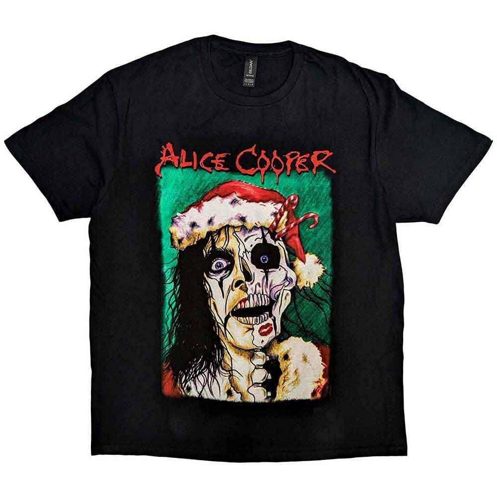 Alice Cooper Xmas Card T-Shirt Black New Unisex T-Shirt S