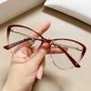 TR90 Gradient Color Glasses for Women High Quality Anti Blue Light Flat Mirror Glasses Luxury Oversized Eyeglasses UV400