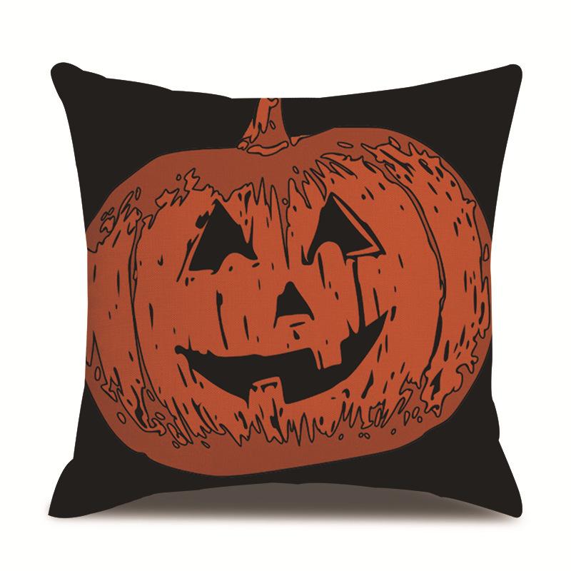 Halloween Linen Pillow Cover Printed Pillow Cover