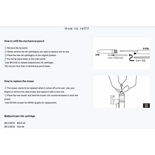 Tombow Bleistift Multifunktionsstift 2&S+Radiergummi MONO Monograph Multi Schwarz CPA-161C
