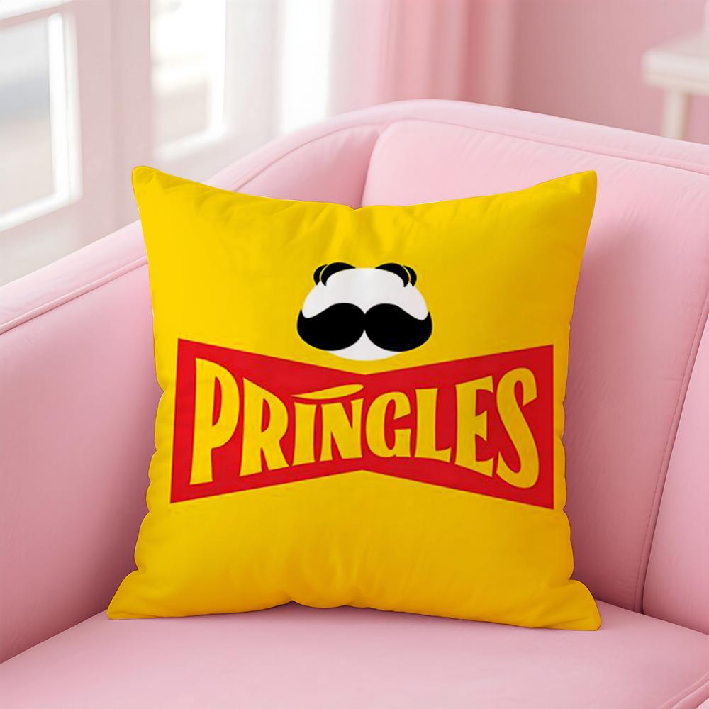 Classic P-Pringles Cushion Cover Comfortable Reversible Pillow Cover Ideal for Car Sofa Bedroom & Beyond