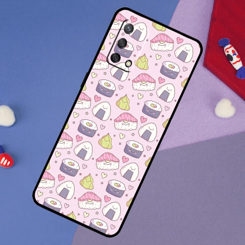 Kawaii Sushi Crowd Case For Oppo A17 A60 A40 A80 A16 A76 A96 A98 A58 A78 A18 A38 A57 A74 A54 A94 A15 A5 A6 Pro