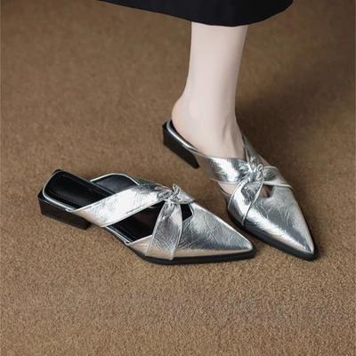 Fashion Pointed Toe Female Heels Women Slippers Slidesles Shoes New In Summer Spring Ladies Heeled Slippers Sandals Shoes