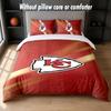 Kansas City Chiefs Design Bed Bedding Set 1 Duvet Cover + 2 Pillowcases Soft Breathable Household Bed Linens