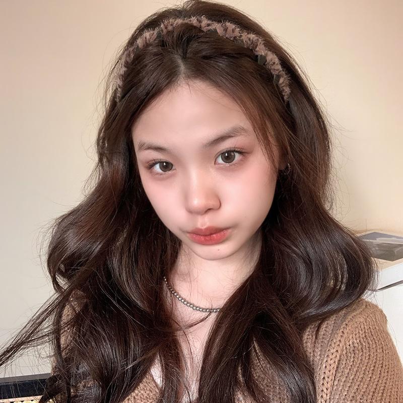 Leopard Print with Teeth Wavy Headband Female Hair Root Fluffy Artifact Wash Face Pressure Hair Non-slip Headband Hairpin Head
