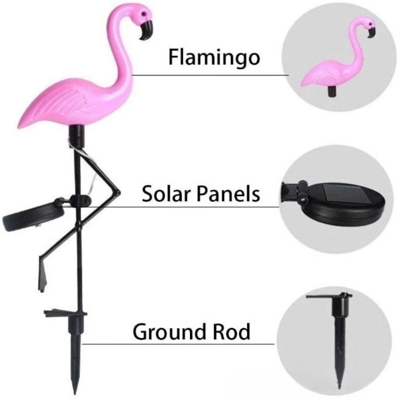 1/3PCS Flamingo Solar Light IP65 Waterproof LED Stake Light Landscape Ground Lamp for Outdoor Pathway Xmas Garden Decor