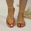 Sandals Women's Floral Pattern Strappy Sandals Flat Bottom Clip Toes Sunflower Flowers Strappy Drag Beach Shoes Shoes for Women