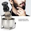 3Pcs Set Shaving Tool Kit Brush with Stainless Steel Bowl Bracket Stand for Men Daily Shaving