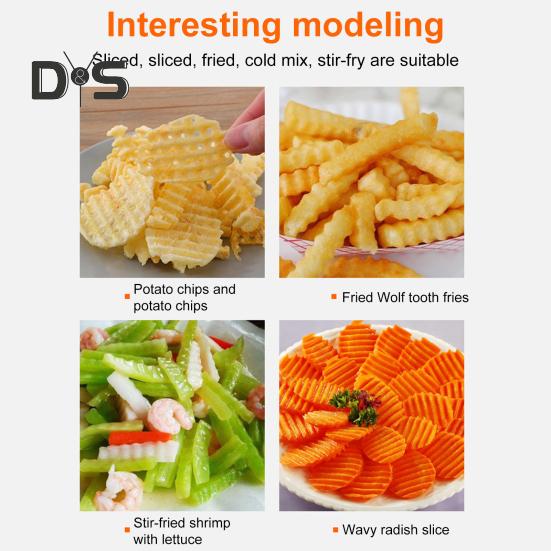 1/2 buc Tăiător de cartofi Cutter Crinkle Cutter din oțel inoxidabil Crinkle Chip Cutter Mașină de tăiat cartofi prăjiți Cartofi prăjiți Cutter de legume Tocător de bucătărie