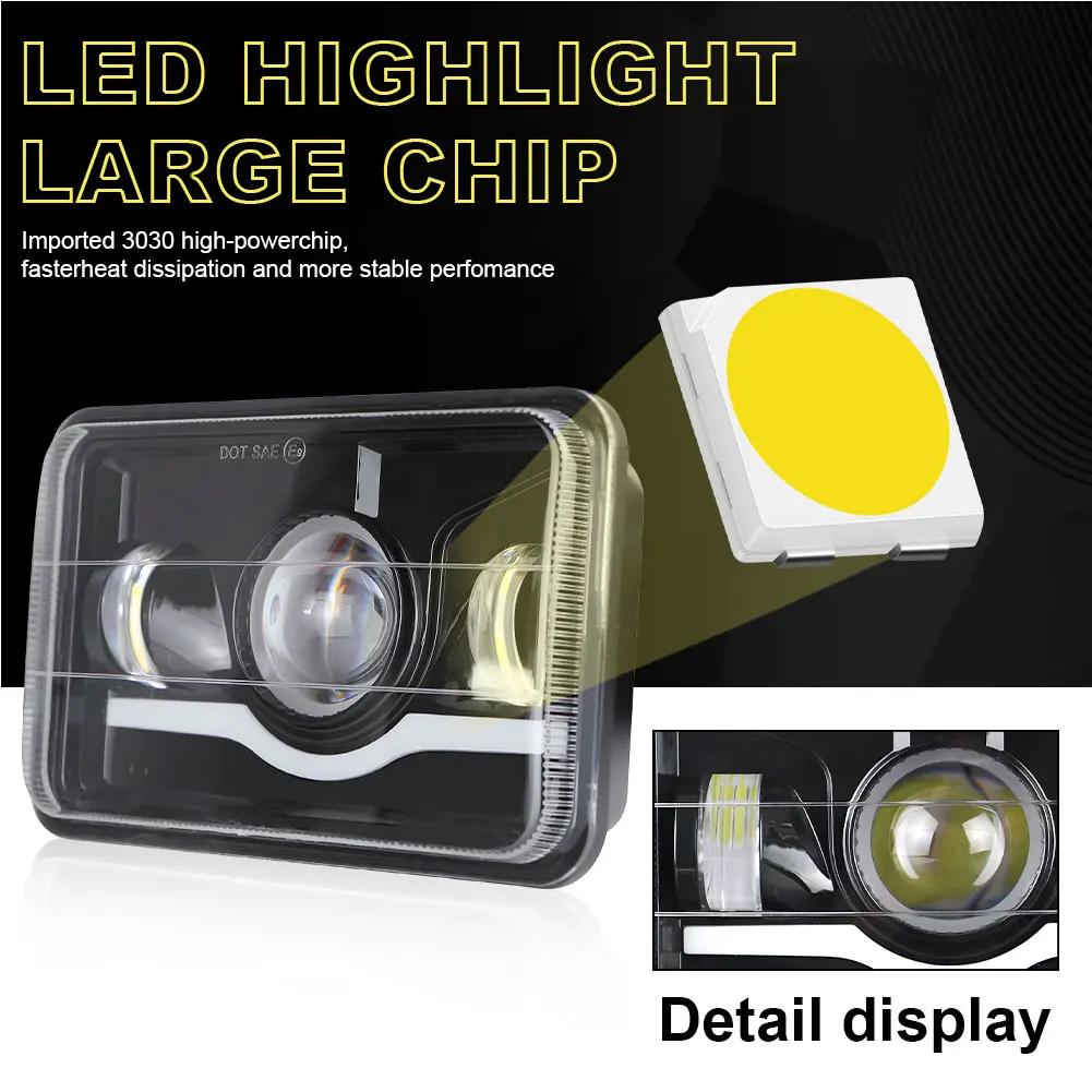 5-inch Suitable For Jeep Wrangler Square 4x6 Headlights Integrated Far And Near Car LED Headlights Off-road Headlights T8Y4