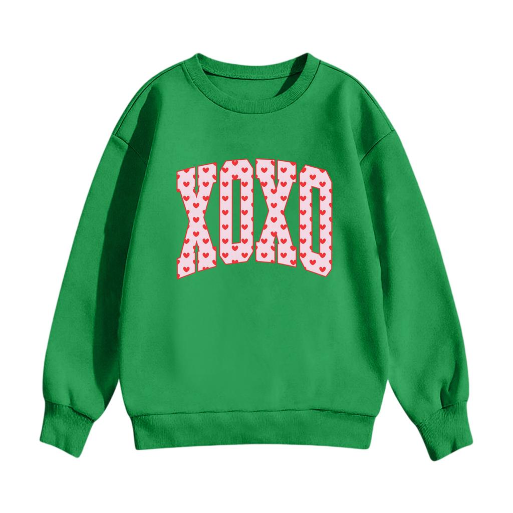 Dětská ležérní mikina s kulatým výstřihem a potiskem, s dlouhým rukávem a kapucí