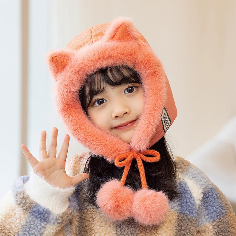 Childrens Winter Cotton Cap With Plush Lining For Cold Weather Play And Outdoor Activities