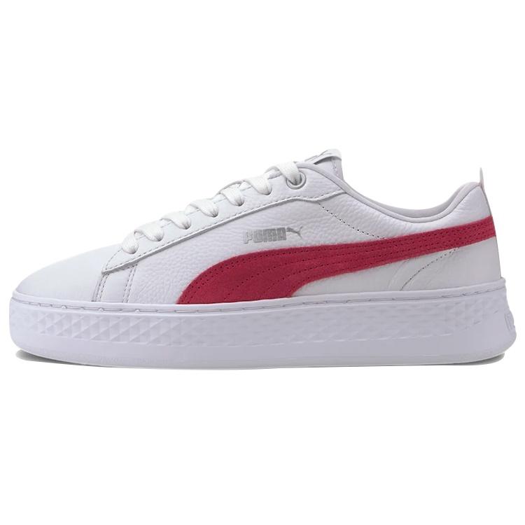 (WMNS) PUMA Smash Platform Leather White Bright Rose Women s 366487-20 EU 37.5