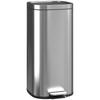 Kitchen Bin 30L, Pedal Bin with Removable Inner Bucket, Soft-close Lid, 29x36x59.5cm, Silver