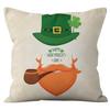 Home Cushion Cover St. Patrick's Day Pillowcase Four-leaf Clover Plaid Sofa Cushion Cover
