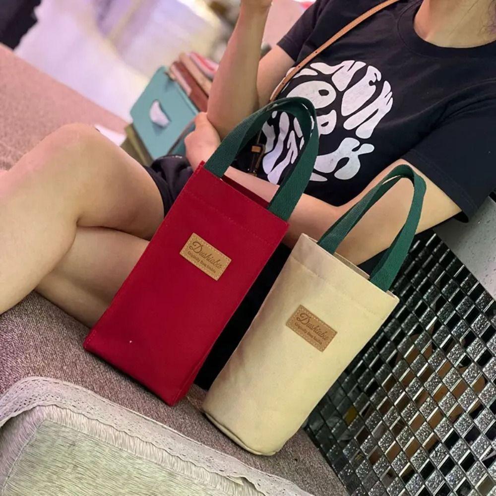 Zero Wallet Canvas Water Cup Bag Portable Carrying Umbrella Bag Insulated Cup Bag Universal Bottle Pouch Daily