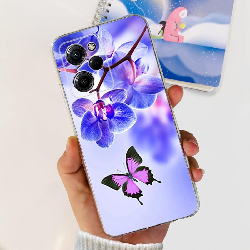 For Xiaomi Poco X5 Pro Case Poco X5 5G Elegant Printing Soft Silicone TPU Phone Back Cover For POCO X5Pro PocoX5
